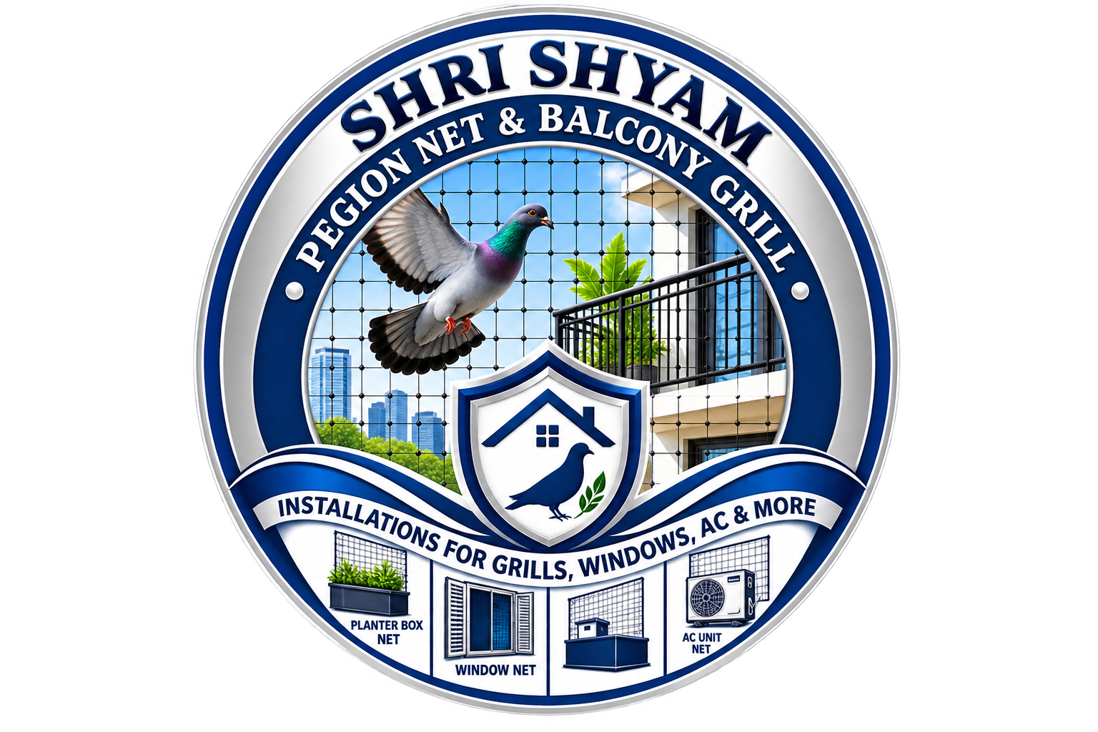 Shri Shyam Balcony Grill Bird Net Logo
